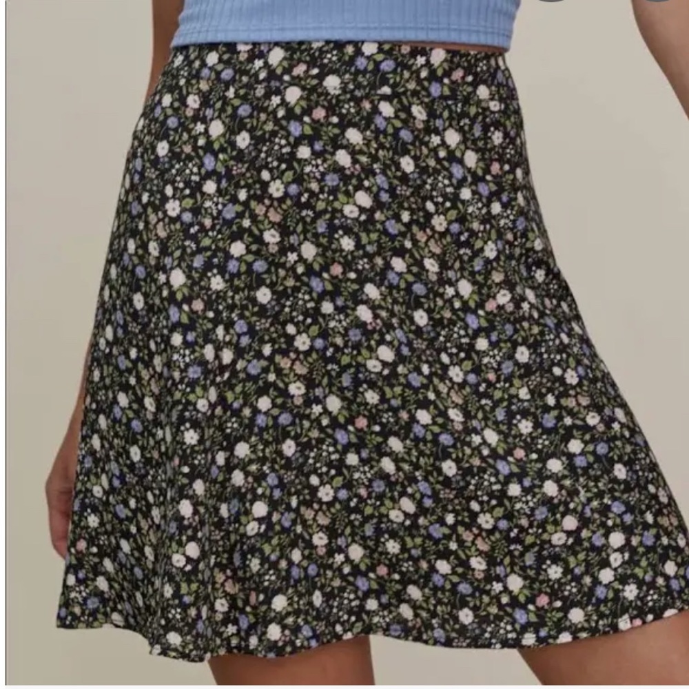 Reformation Black and White A-Line Mini Skirt
